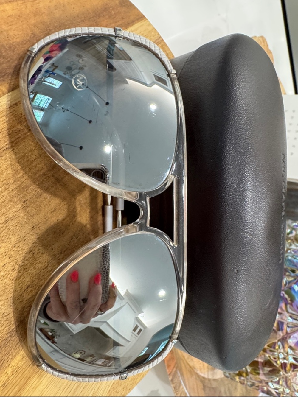 Michael Kors Silver Mirrored Aviator Sunglasses